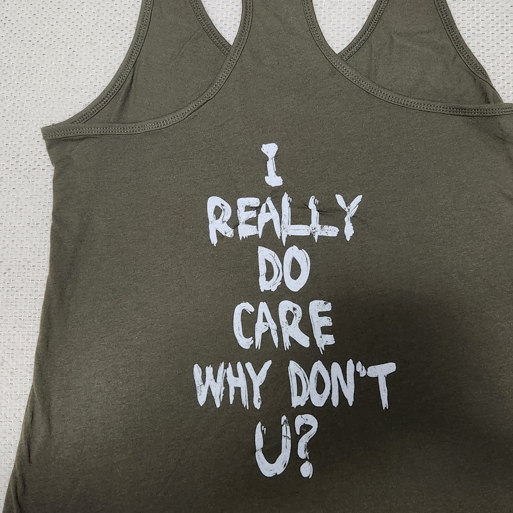Olive Green Graphic Tank Top